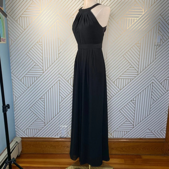 Spotlight by Warehouse Black Chiffon Halter Gown - Picture 5 of 8